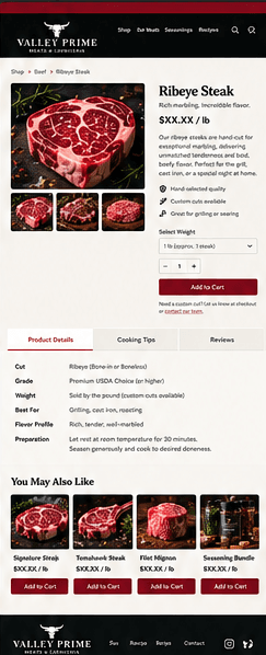 Approved design for the Product Detail page