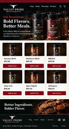 Approved design for the Seasonings page